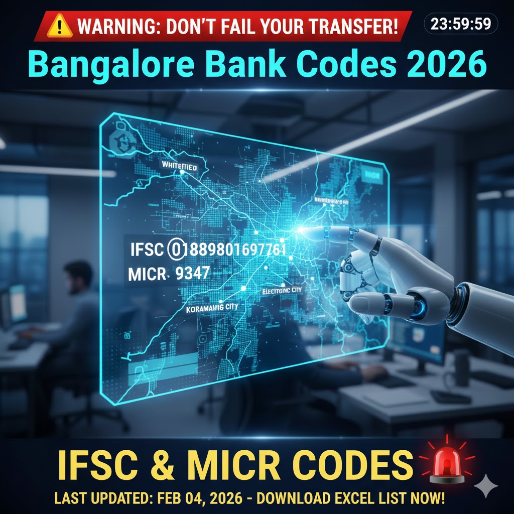 List of All Banks in [Bangalore] with IFSC and MICR Codes